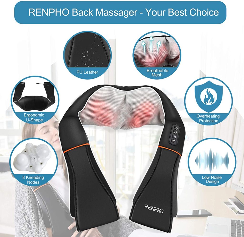 Renpho Shiatsu Neck And Shoulder Back Massager With Heat For Only 2499 Shipped Was 4999